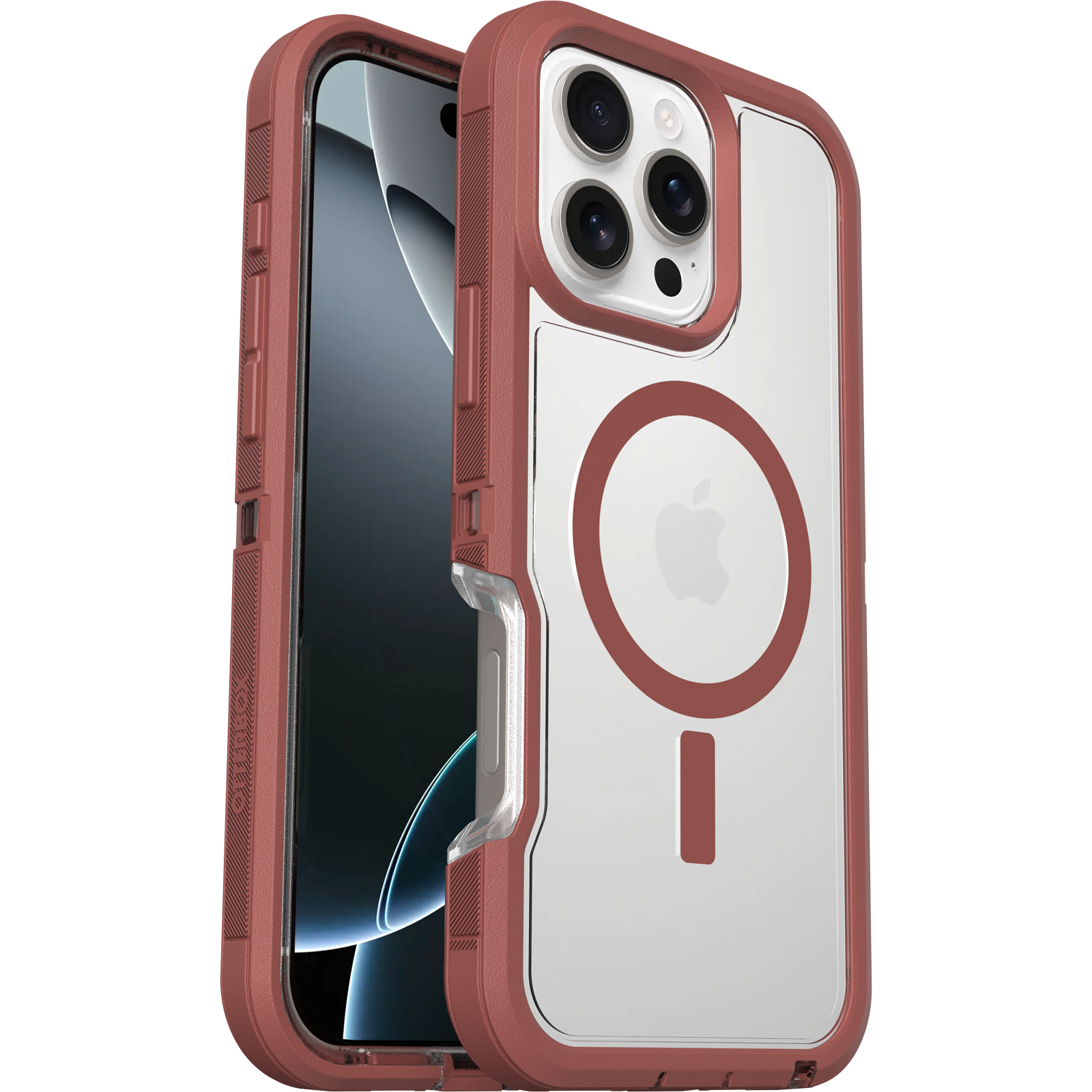 Coque iPhone 16 Pro Max | Defender Series XT pour MagSafe Brick Red Clear