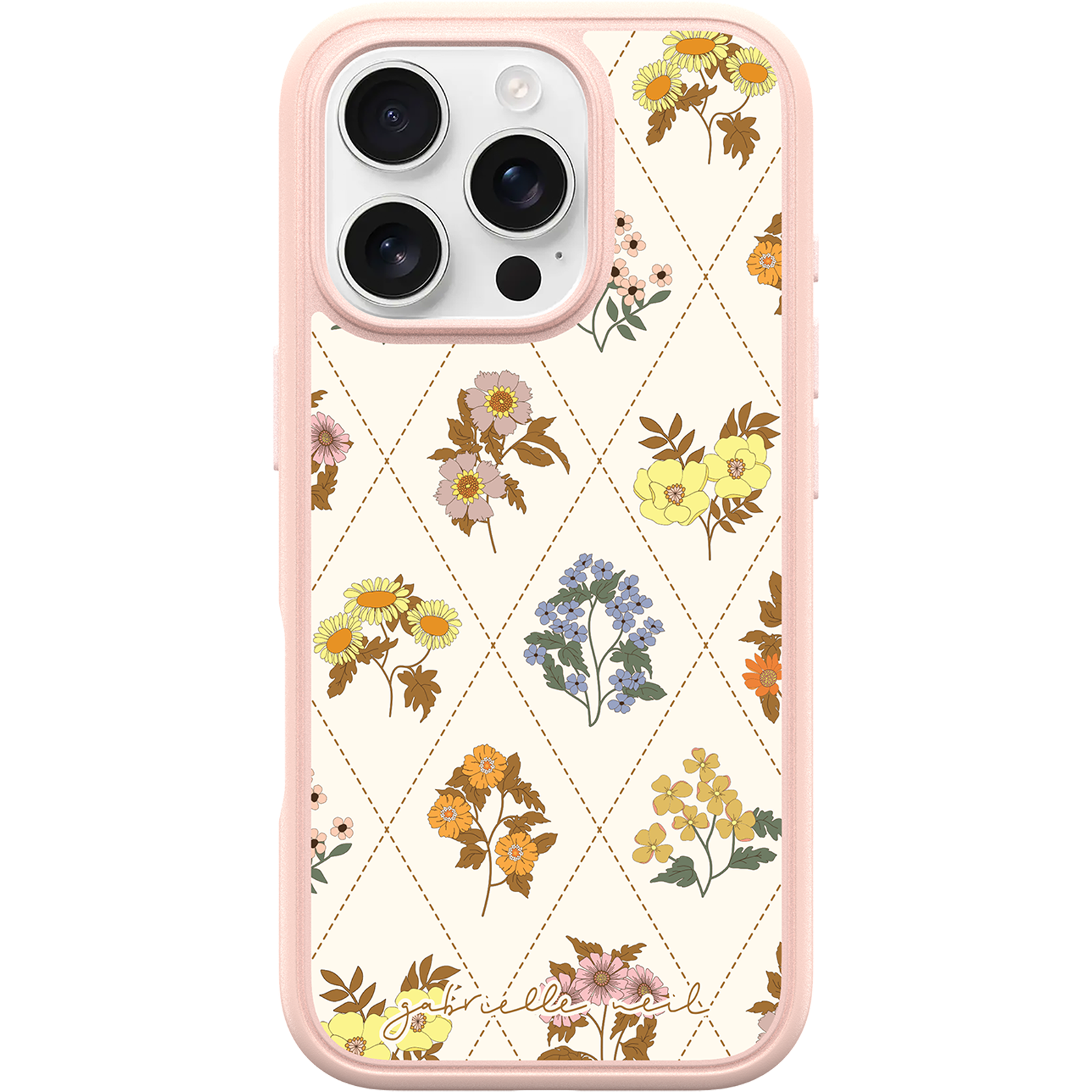 Coque iPhone 16 Pro | Symmetry Series pour MagSafe Gabrielle Neil Collection Stitched Floral